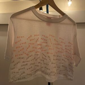 Cutie Nike Crop Top ~ XS-M ~ white, peach, and gray/purple